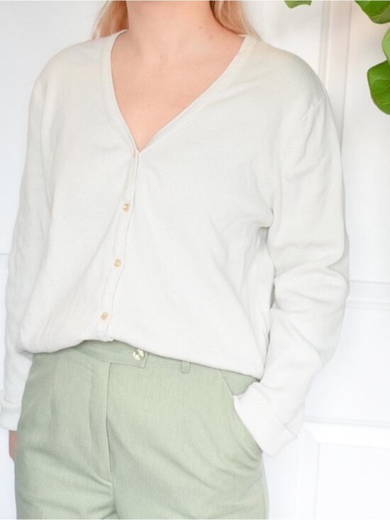 Cotton Ginny Sweaters - Women's Cream Cardigan
